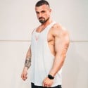 TSHIRT SEM MANGAS BRANCA COM LINHA VERMELHA
